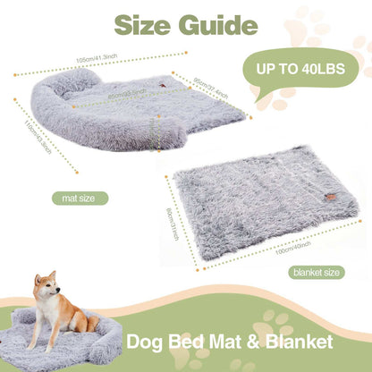 Dog Couch Bed Mat - Fluffy with Blanket - Purrfect Pet Haven