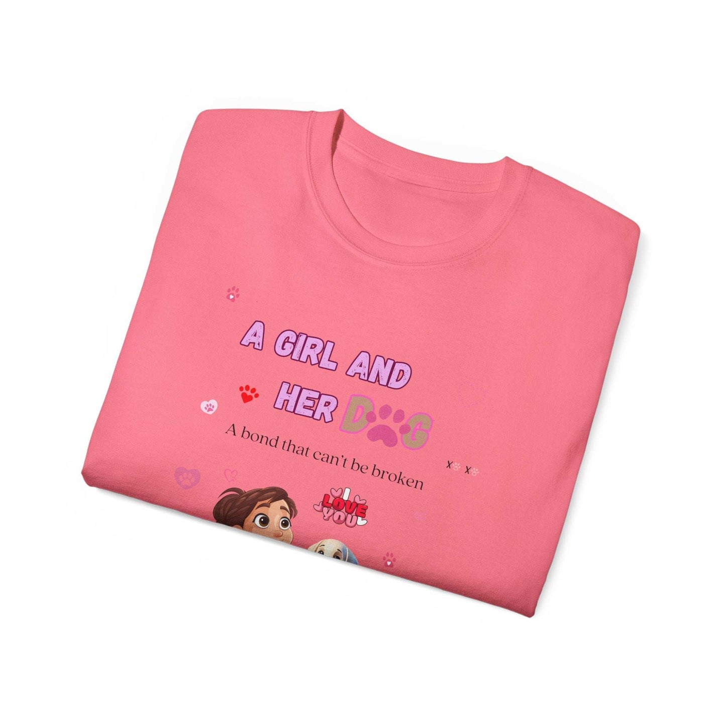 Girl and Her Dog Unisex Tee | Cute Pet Lover Shirt | Personalized Gift - Purrfect Pet Haven