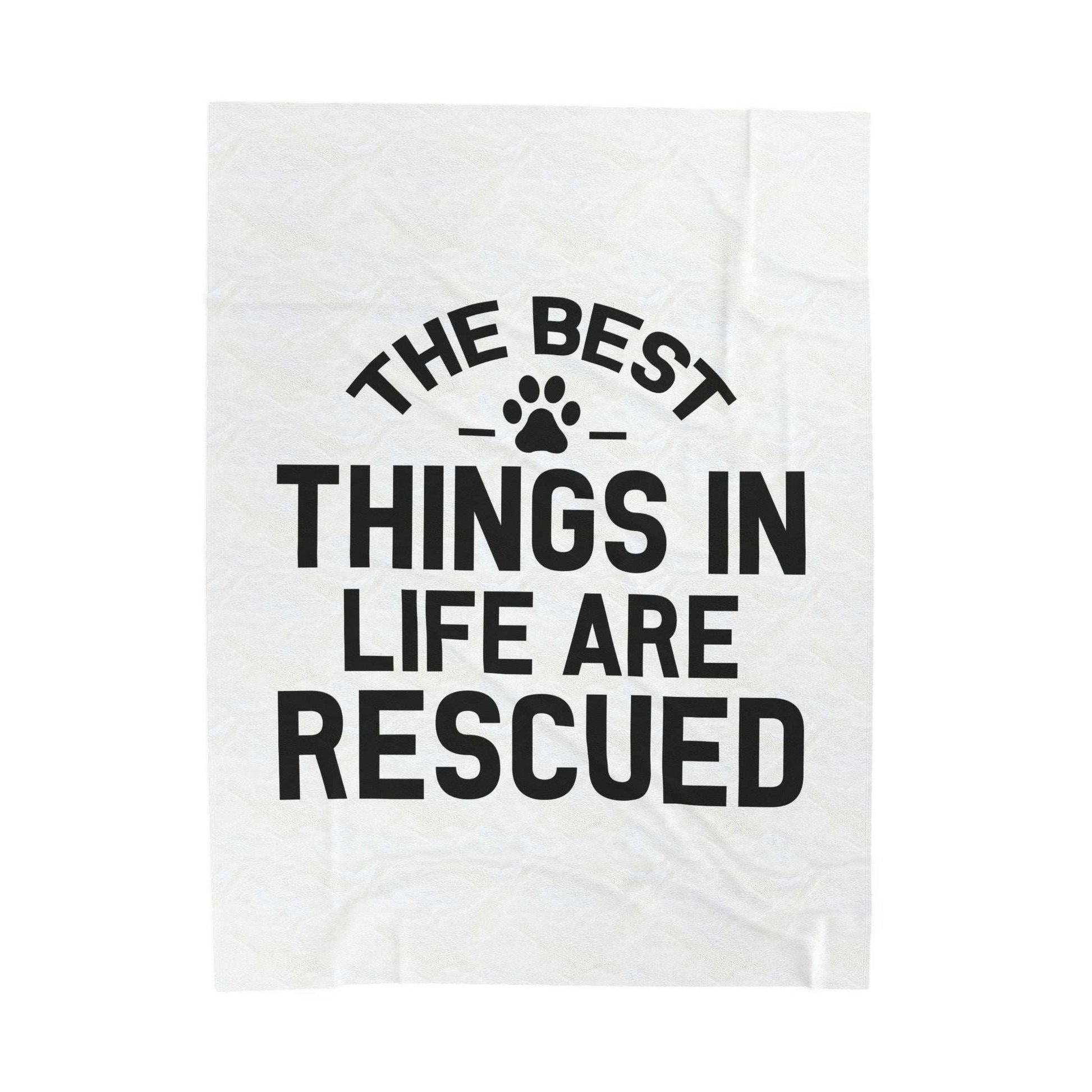 Inspirational Pet Best Rescue - Velveteen Plush Blanket - Purrfect Pet Haven