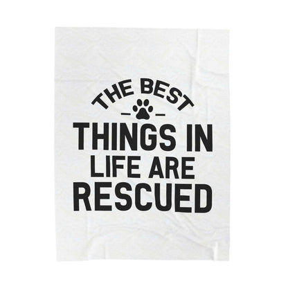 Inspirational Pet Best Rescue - Velveteen Plush Blanket - Purrfect Pet Haven