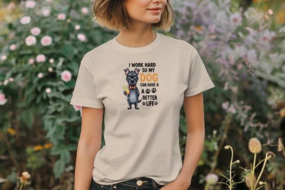 Work Hard for My Dog Tee - Funny Pet Parent T-Shirt - Purrfect Pet Haven