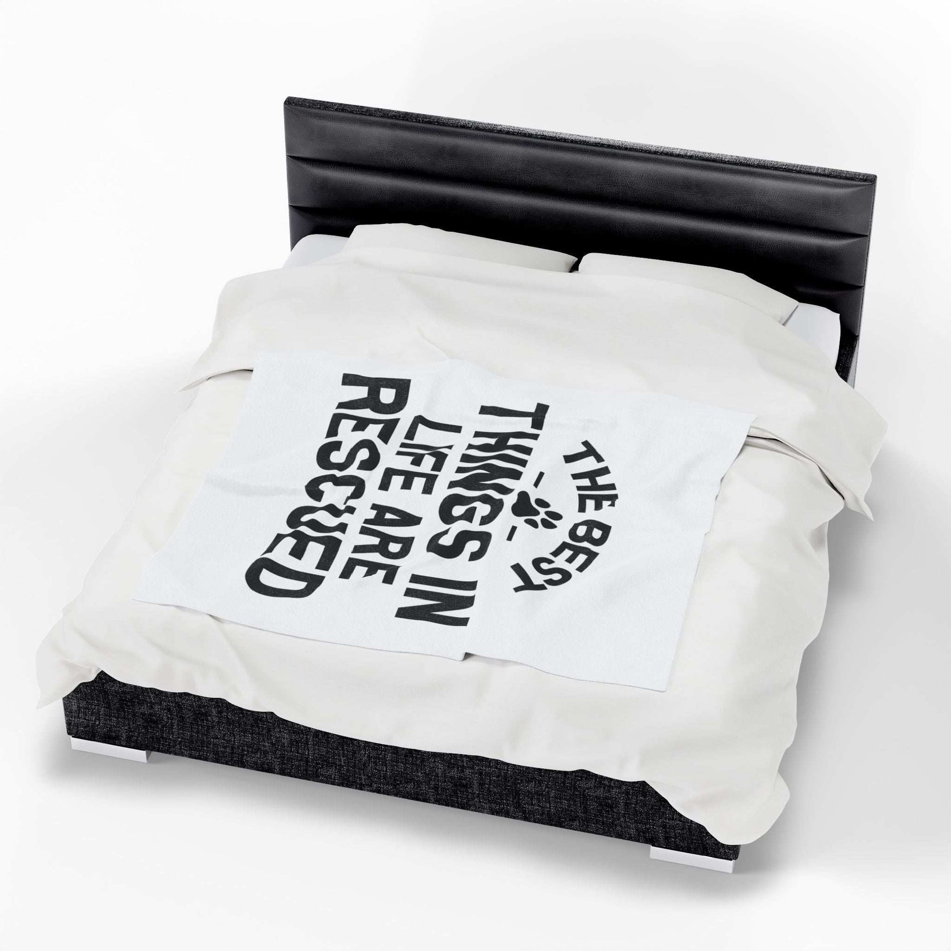 Inspirational Pet Best Rescue - Velveteen Plush Blanket - Purrfect Pet Haven