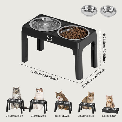 Elevated Dog Bowls - Height Adjustable Feeding Station - Purrfect Pet Haven