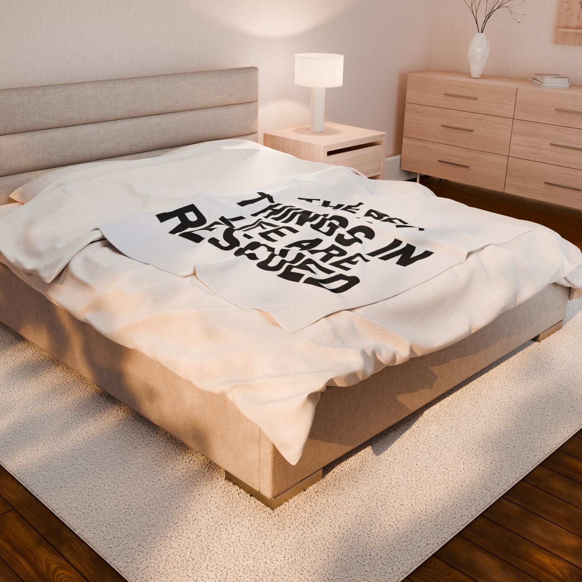 Inspirational Pet Best Rescue - Velveteen Plush Blanket - Purrfect Pet Haven