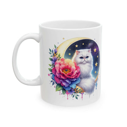 Whimsical Floral Cat Ceramic Mug - 11oz & 15oz - Purrfect Pet Haven
