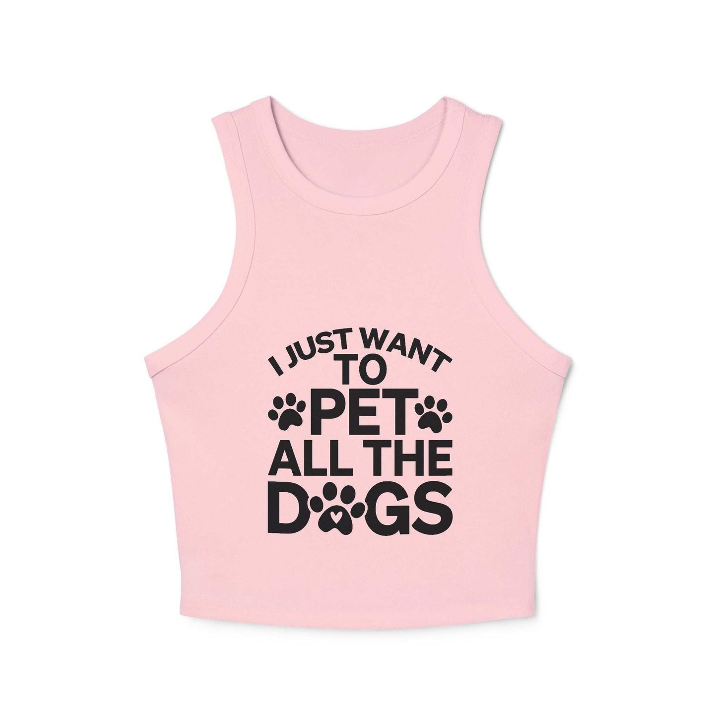 I Just Want to Pet All the Dogs - Women's Micro Rib Racer Tank Top - Cute Pet Lover Apparel | Purrfect Pet Haven