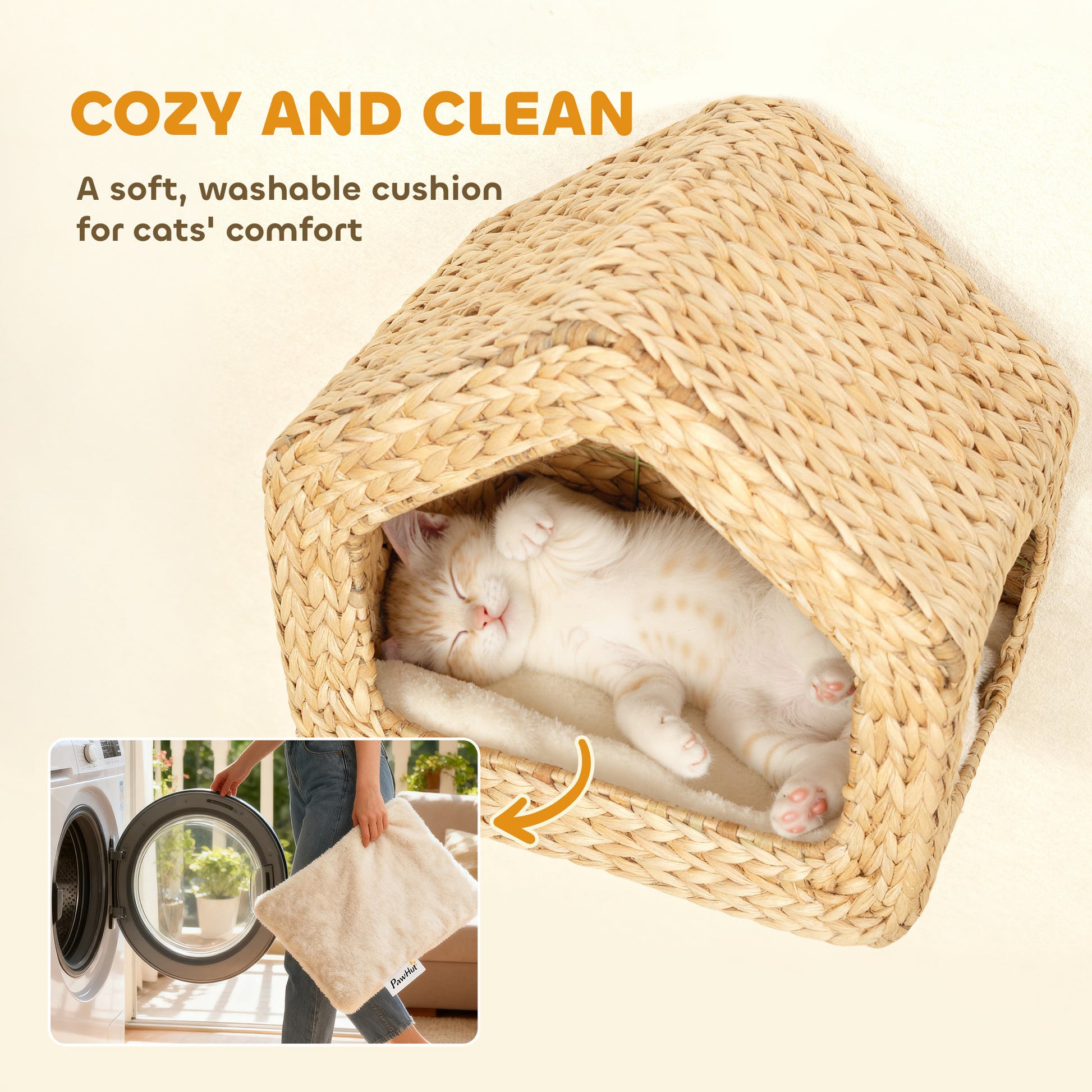 Seagrass Sky Pod - Wall Mounted Cat Hideaway - Purrfect Pet Haven