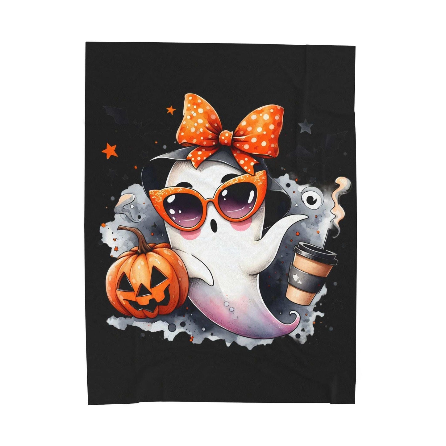 Halloween Ghost Velvet Plush Blanket - Luxury Fall Throw - Purrfect Pet Haven