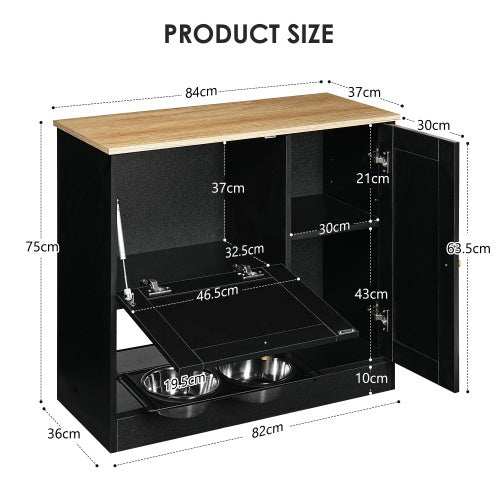 Elevated Dog Bowl Stand - 2 Bowls with Storage Cabinet - Purrfect Pet Haven
