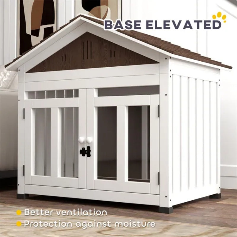 Elegant Haven Crate - Wooden Dog Furniture Kennel - Purrfect Pet Haven