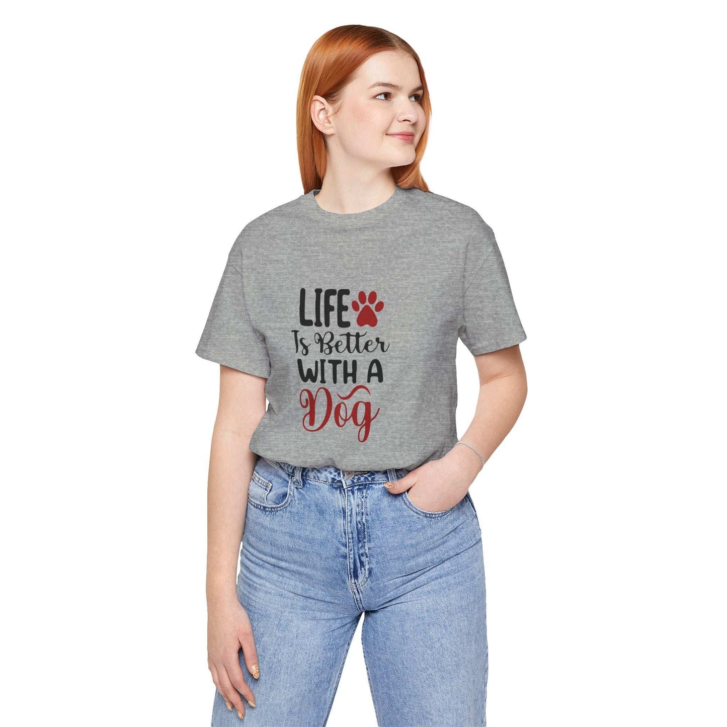 Life is Better with a Dog Tee - Unisex Jersey Short Sleeve T-Shirt - Purrfect Pet Haven