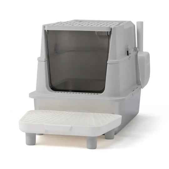 Stainless Steel Cat Litter Box, Covered Extra Large Cat Litter Box Enclosure, Metal Kitty Litter Boxes With Lid, Litter Scoop, And Filter Pedal, Anti-Leakage, Non-Stick, Easy To Clean