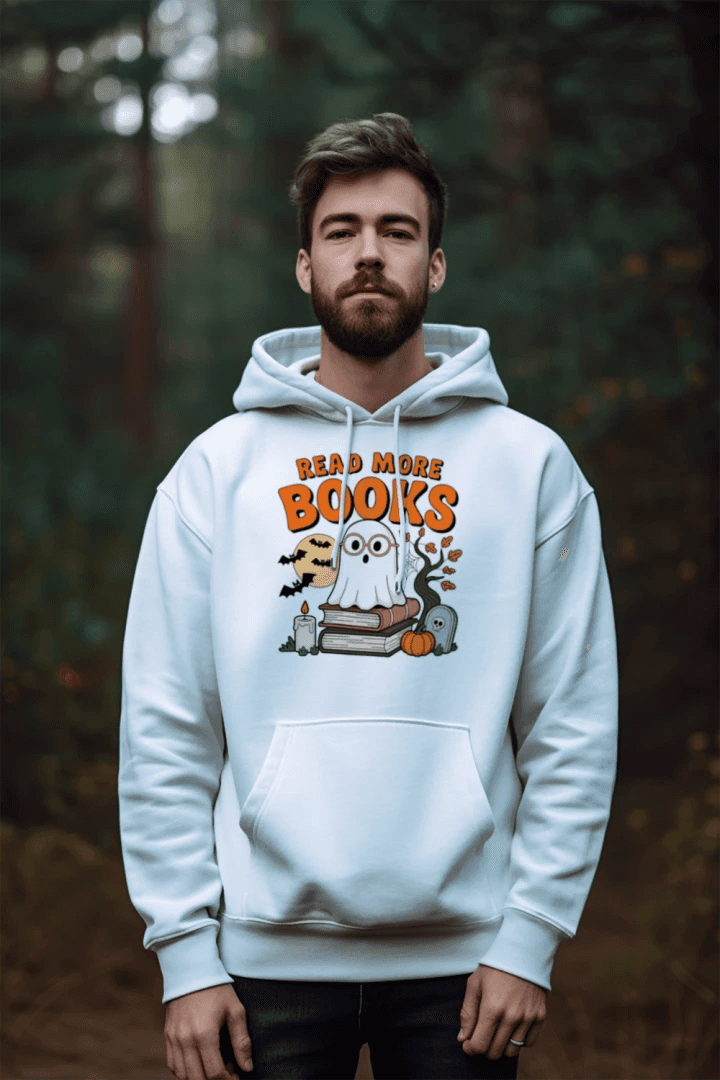 Halloween Cute Ghost Read More Books Hoodie Sweatshirt - Purrfect Pet Haven