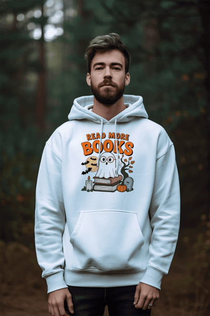 Halloween Cute Ghost Read More Books Hoodie Sweatshirt - Purrfect Pet Haven