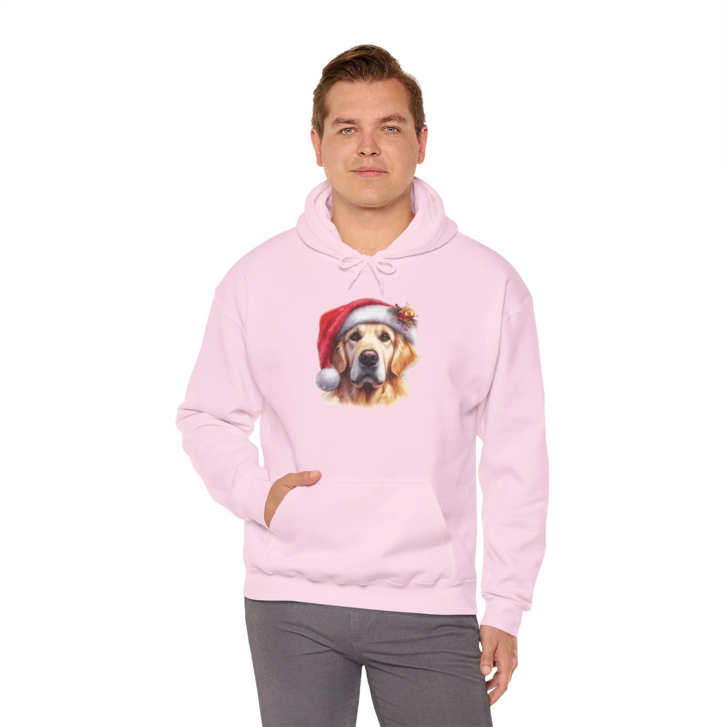 Christmas Hoodie - Golden Retriever in Santa Hat - Purrfect Pet Haven