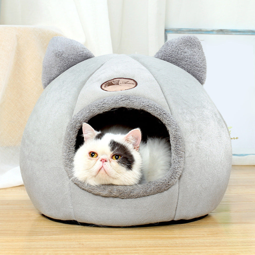 Winter Cat Nest - Large Enclosed Warm Sofa Bed for Cold Weather - Purrfect Pet Haven