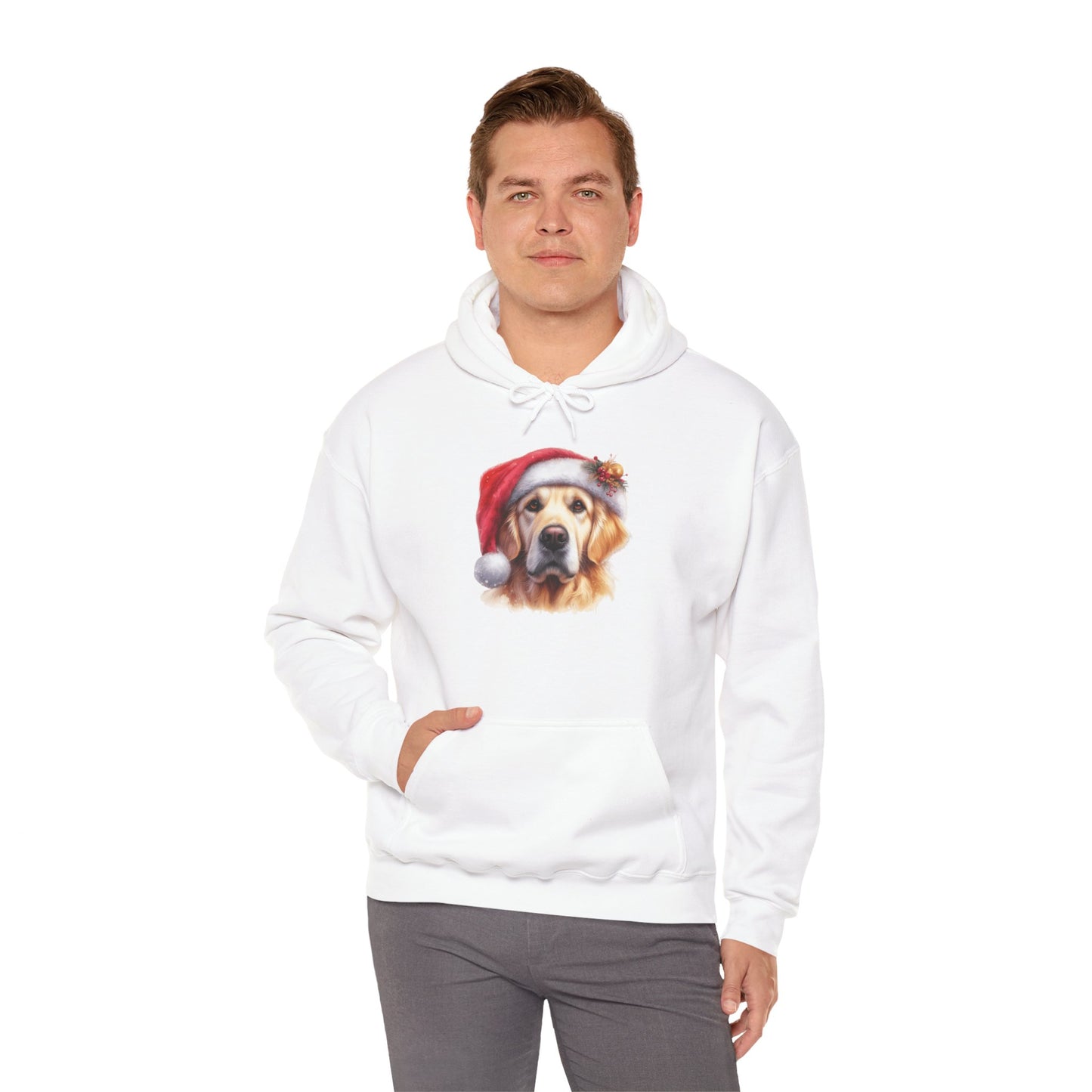 Christmas Hoodie - Golden Retriever in Santa Hat - Purrfect Pet Haven