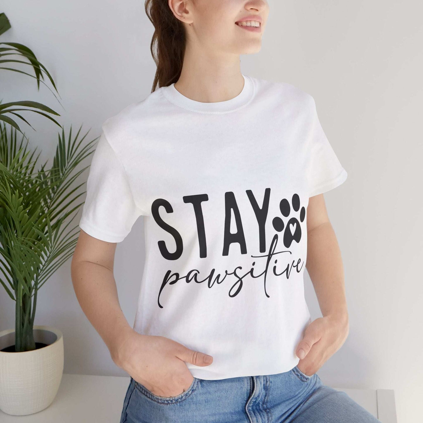 Stay Pawsitive Unisex Tee - Purrfect Pet Haven