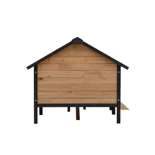 Large Wooden Dog House - Outdoor Cabin with Porch - Purrfect Pet Haven