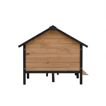 Large Wooden Dog House - Outdoor Cabin with Porch - Purrfect Pet Haven