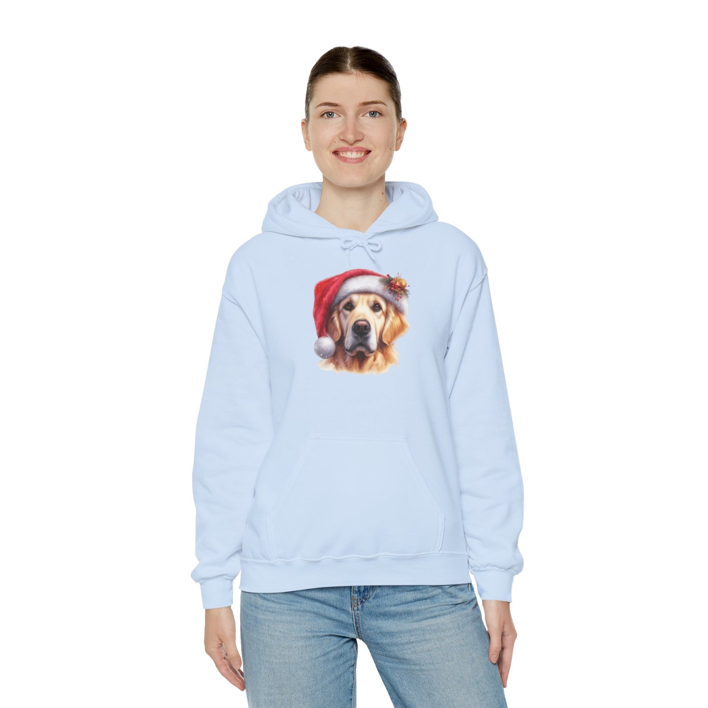Christmas Hoodie - Golden Retriever in Santa Hat - Purrfect Pet Haven