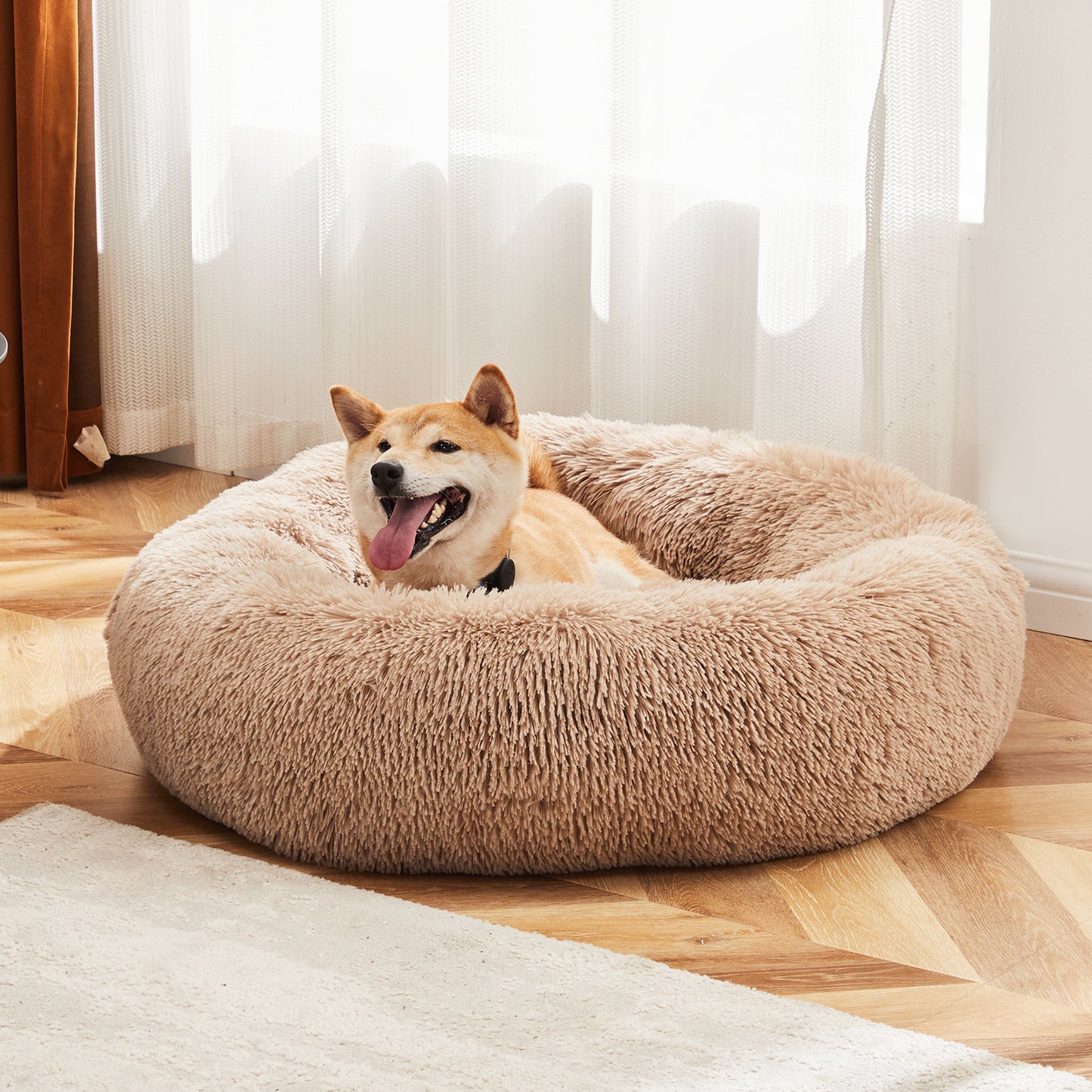 Pet Bed - Round Fluffy Plush for Dogs & Cats - Purrfect Pet Haven