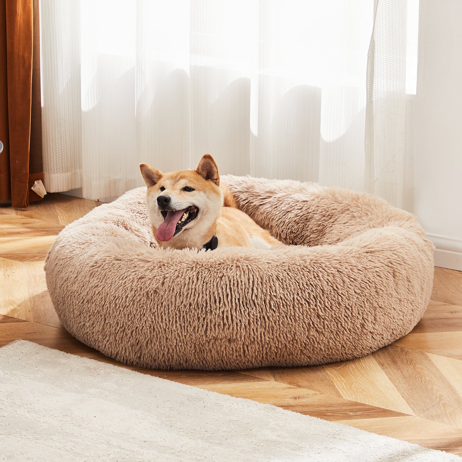 Pet Bed - Round Fluffy Plush for Dogs & Cats - Purrfect Pet Haven
