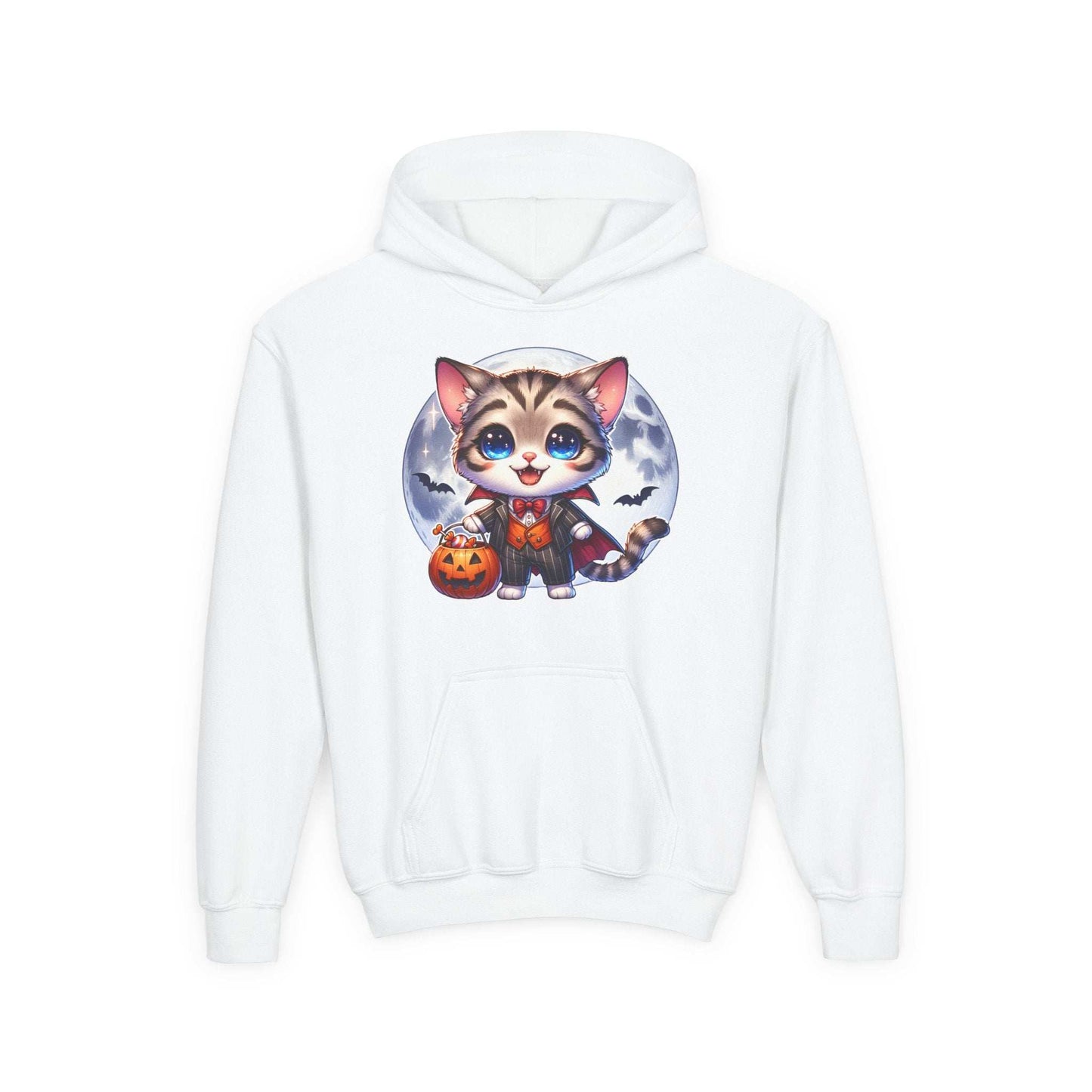 Adorable Cat Halloween Hoodie - Youth Spooky Season Sweatshirt - Purrfect Pet Haven