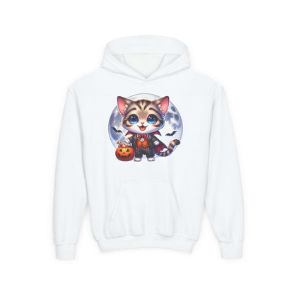 Adorable Cat Halloween Hoodie - Youth Spooky Season Sweatshirt - Purrfect Pet Haven