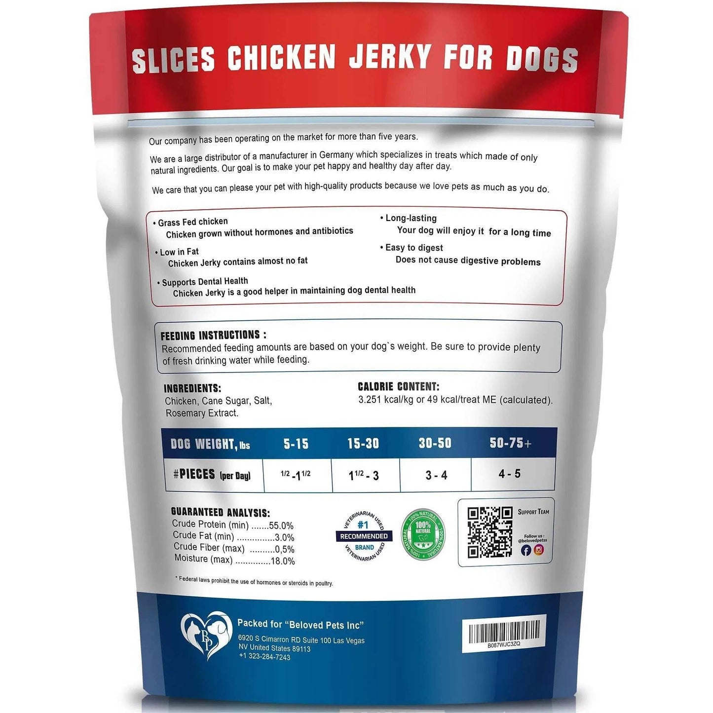 Chicken Jerky Dog Treats 1.5 Lb Human Grade Pet Snacks Grain Free Organic Meat All Natural High Protein Dried Strips Best Chews For Training Small & Large Dogs - Purrfect Pet Haven