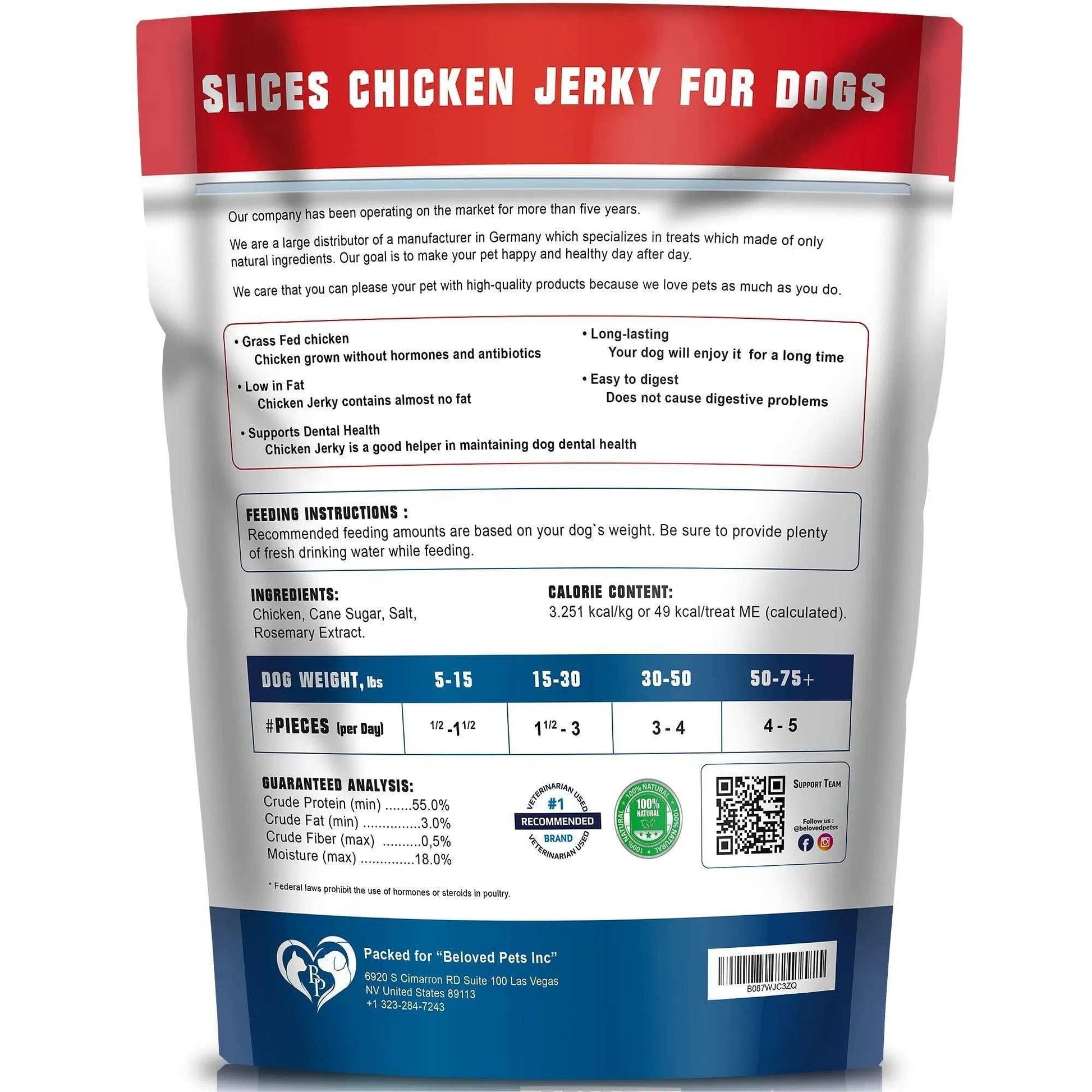 Chicken Jerky Dog Treats 1.5 Lb Human Grade Pet Snacks Grain Free Organic Meat All Natural High Protein Dried Strips Best Chews For Training Small & Large Dogs - Purrfect Pet Haven