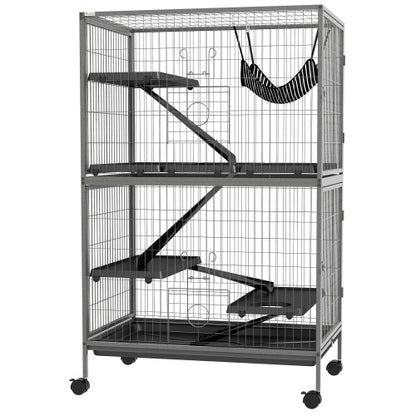 5-Tier Ferret Cage - 50" Tall with Rolling Wheels - Purrfect Pet Haven