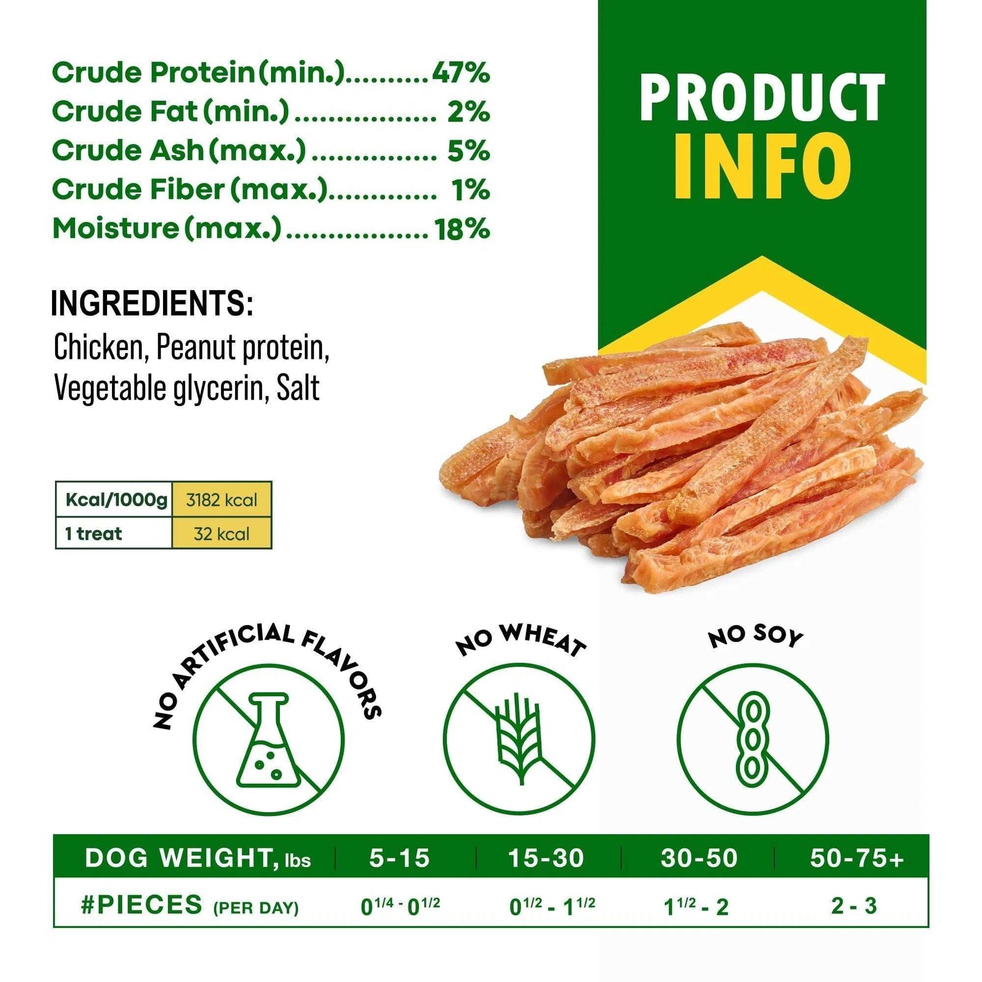 Human Grade Grain Free Meat Chicken Strips Dog Treats 10.6 Oz - Purrfect Pet Haven