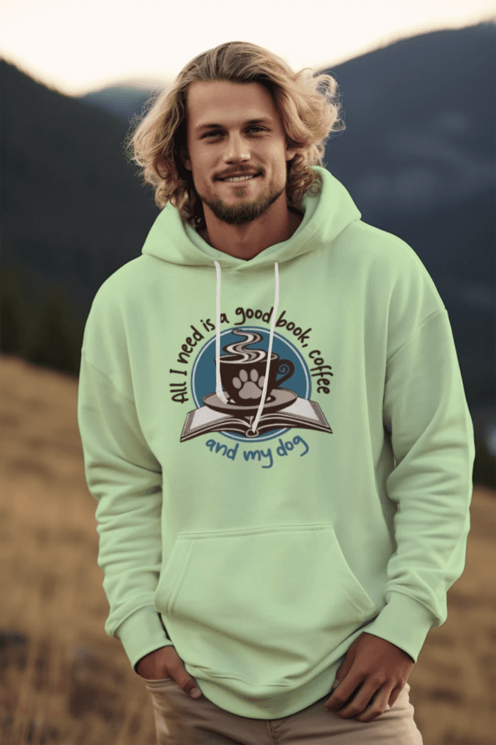 Book Coffee Dog Hoodie Sweatshirt - Bookworm Pet Parent - Purrfect Pet Haven