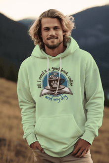 Book Coffee Dog Hoodie Sweatshirt - Bookworm Pet Parent - Purrfect Pet Haven