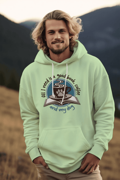 Book Coffee Dog Hoodie Sweatshirt - Bookworm Pet Parent - Purrfect Pet Haven