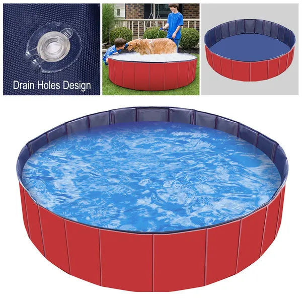 Foldable Dog Pool - Pet Swimming & Bathing Tub - Purrfect Pet Haven