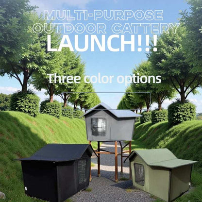 Rainproof And Windproof Portable Outdoor Cat House - Purrfect Pet Haven