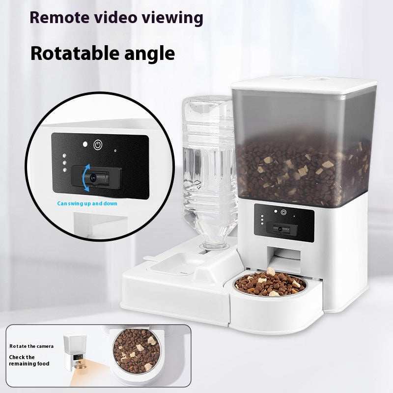 Double Bowl Intelligent Timer Surveillance Video Feeder - Use Remote Voice Call - Purrfect Pet Haven
