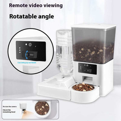 Double Bowl Intelligent Timer Surveillance Video Feeder - Use Remote Voice Call - Purrfect Pet Haven