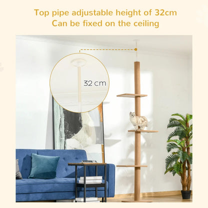 Cat Tree - Floor to Ceiling 8.5 Ft Climbing Tower - Purrfect Pet Haven