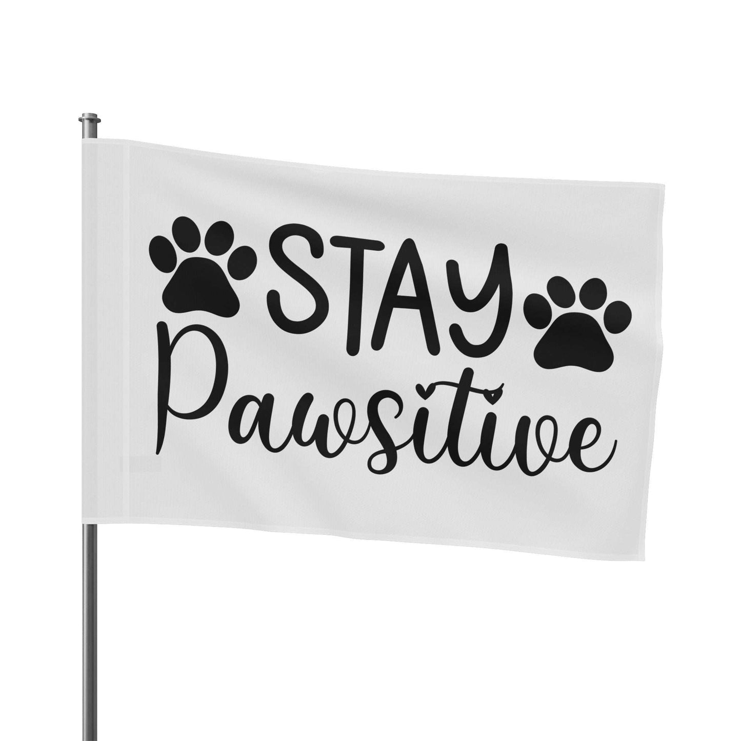 Paw Print Flag - Stay Pawsitive Home Decor - Purrfect Pet Haven
