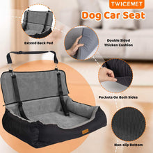 Coral Fleece Dog Booster Seat, Pet Travel Bed With Storage And Clip-on Leash, For Large Dogs 70 Lbs Or 2 Medium,Small Dogs - Purrfect Pet Haven