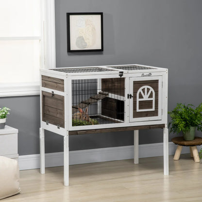 Small Elevated Pet Cage - Two Level Rabbit-Guinea Pig Hutch