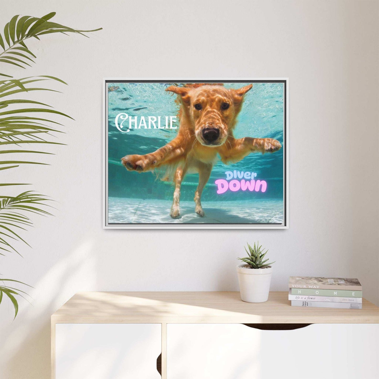 Framed Personalized Landscape Photo Canvas Wall Art - 'Add your Caption' - Purrfect Pet Haven