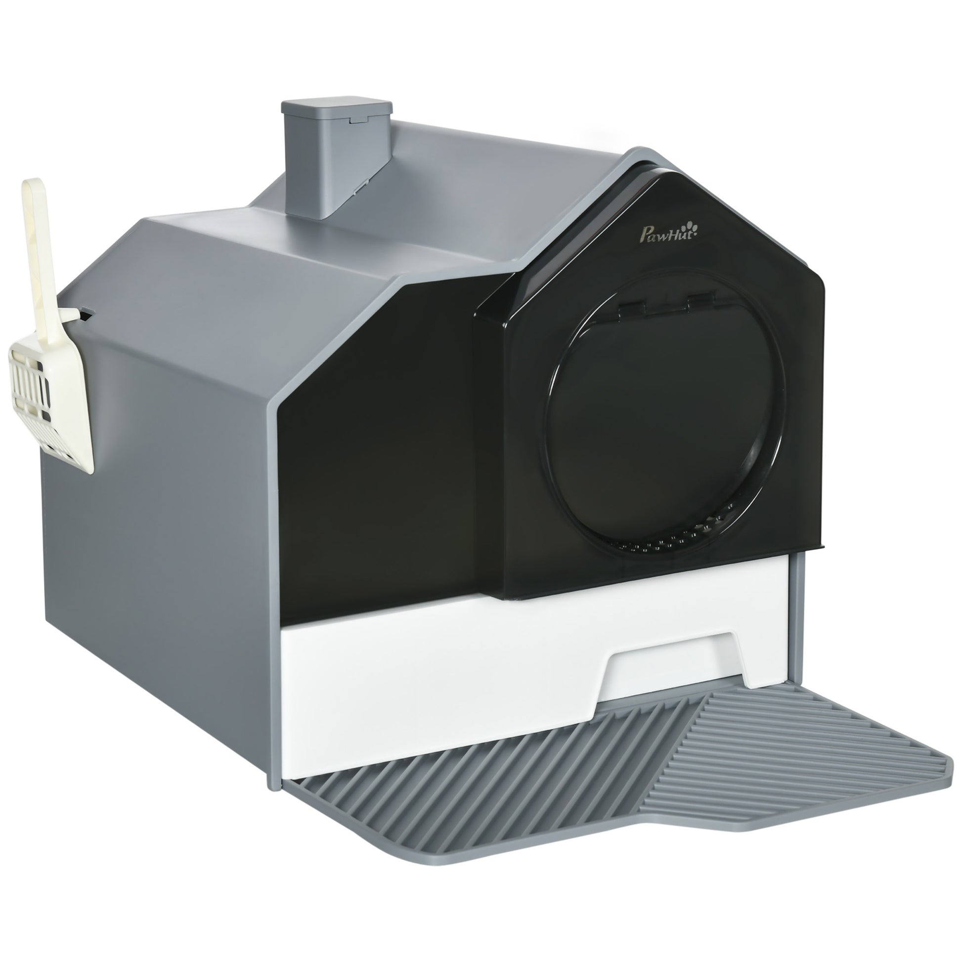 Hooded Cat Litter Box with Drawer & Mat - Odor Control - Purrfect Pet Haven