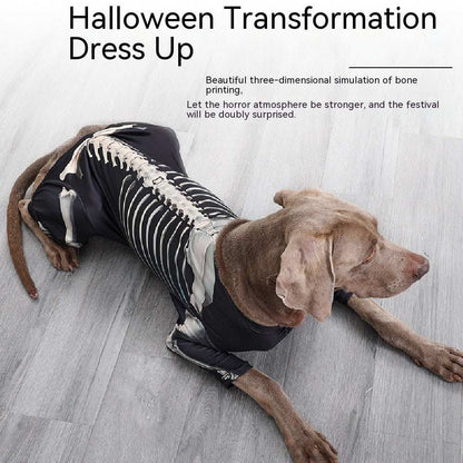 Spooky Skull Dog Halloween Outfit - Gothic Pet Dress Up Costume - Purrfect Pet Haven