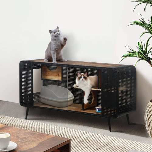 Spacious Cat House - Tempered Glass Design - Purrfect Pet Haven