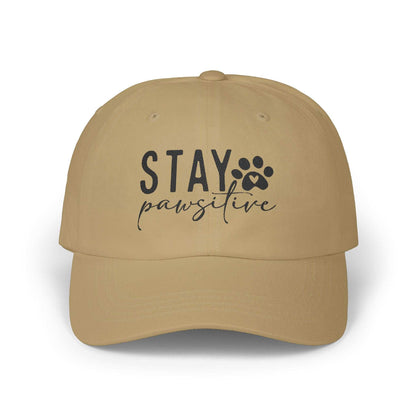 Stay Pawsitive Embroidered Dad Cap - Inspirational Pet Lover Baseball Hat - Purrfect Pet Haven