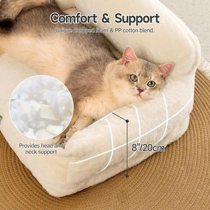 Luxury Pet Sofa Bed - Ultra-Soft Faux Rabbit Fur With Removable Cover - Purrfect Pet Haven